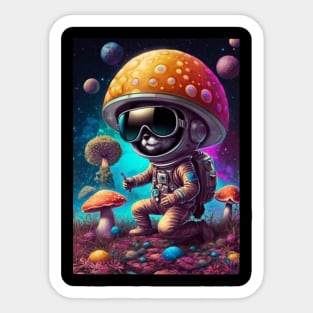 Techno Space Dj - Catsondrugs.com - lsd, acid, drugs, trippy, trip, psychedelic, hippie, drug, funny, science, rave, party, tumblr, weed, mushrooms Sticker